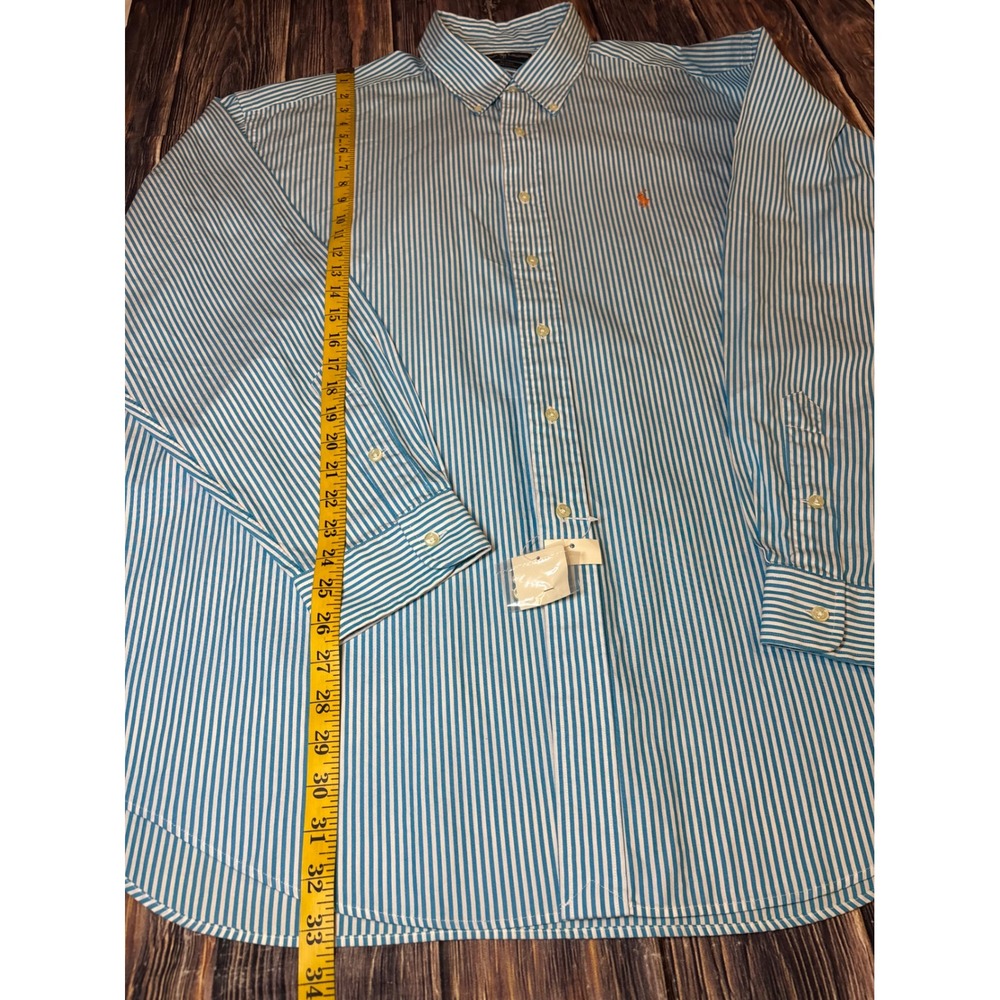 Polo Ralph Lauren Blake Shirt Mens XXL Blue White Stripe Cotton Button Down - Picture 4 of 13